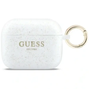 Etui Guess Silicone Glitter Ring do Apple AirPods Pro 3 biały