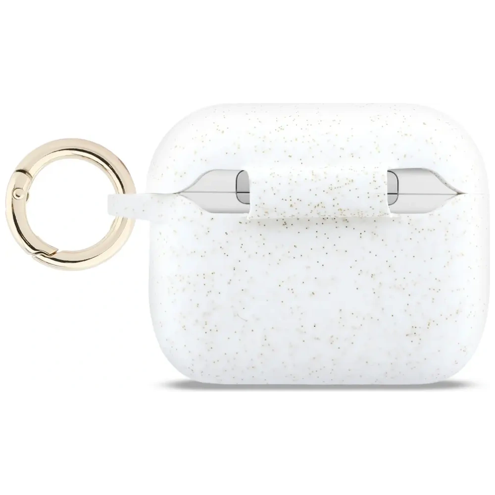Etui Guess Silicone Glitter Ring do Apple AirPods Pro 3 biały