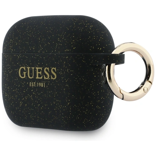 Etui Guess Silicone Glitter Ring do Apple AirPods Pro 3 czarny