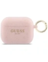 Etui Guess Silicone Glitter Ring do Apple AirPods Pro 3 różowy