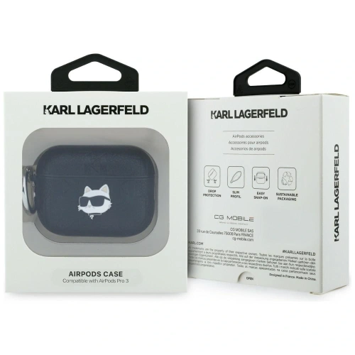 Etui Karl Lagerfeld Monogram Choupette Head do Apple AirPods Pro 3 czarny