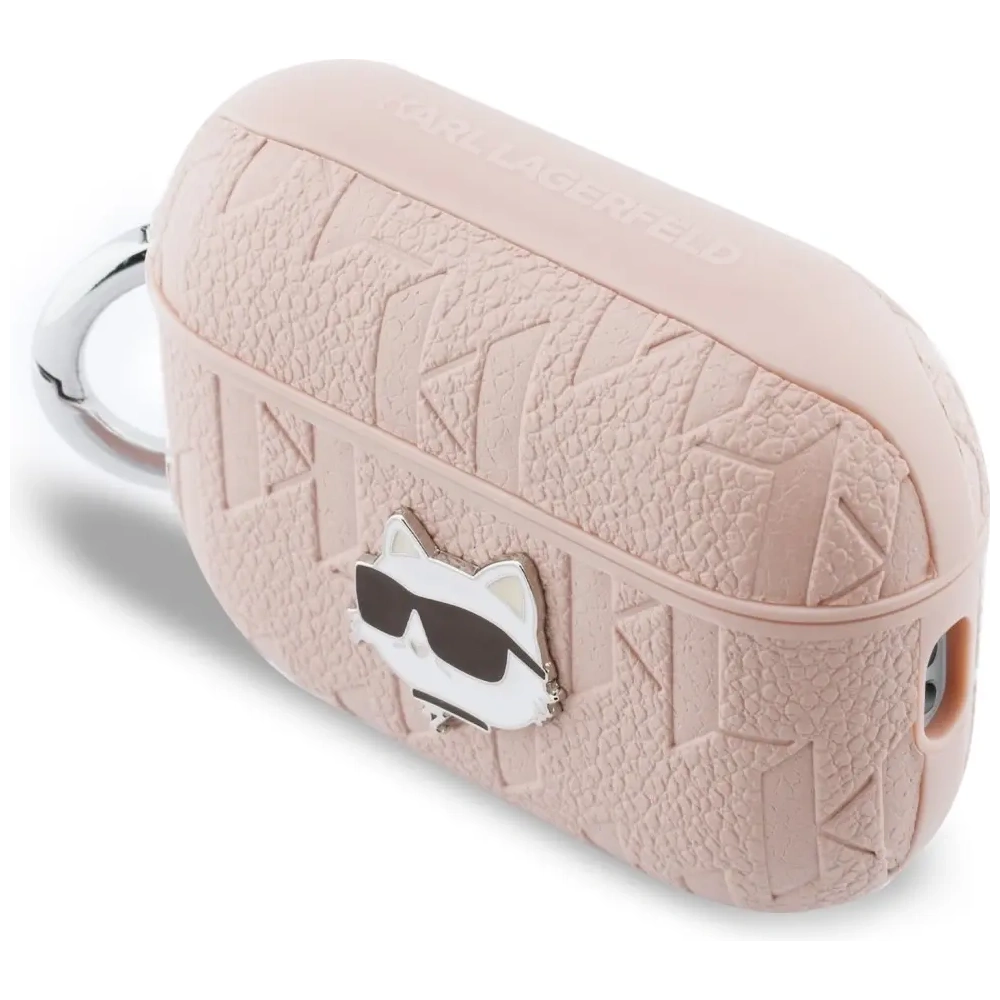 Etui Karl Lagerfeld Monogram Choupette Head do Apple AirPods Pro 3 różowy
