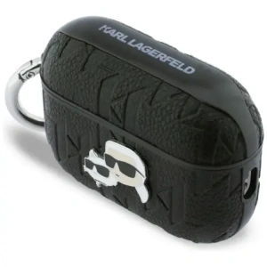 Etui Karl Lagerfeld Monogram Karl & Choupette Head do Apple AirPods Pro 3 czarny