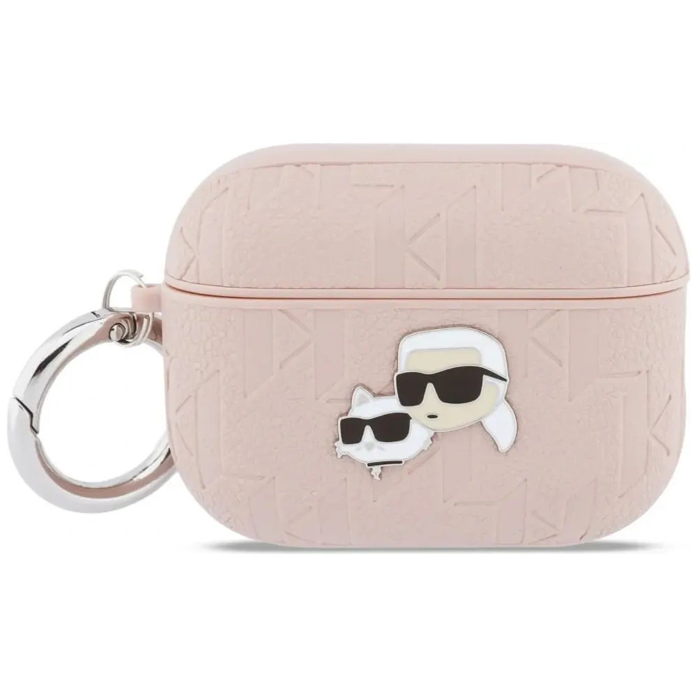 Etui Karl Lagerfeld Monogram Karl & Choupette Head do Apple AirPods Pro 3 różowy