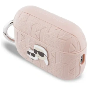Etui Karl Lagerfeld Monogram Karl & Choupette Head do Apple AirPods Pro 3 różowy