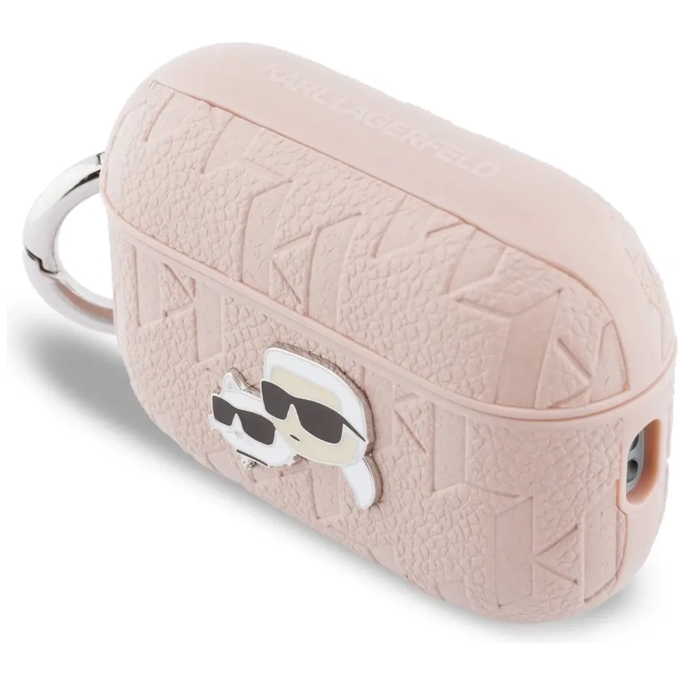 Etui Karl Lagerfeld Monogram Karl & Choupette Head do Apple AirPods Pro 3 różowy