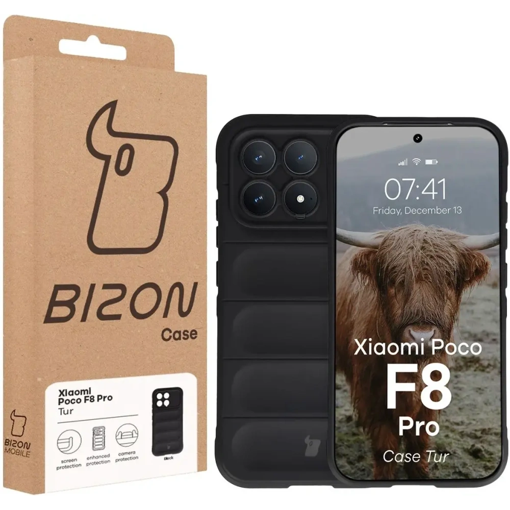 Pancerne etui Bizon Case Tur do Xiaomi POCO F8 Pro czarne