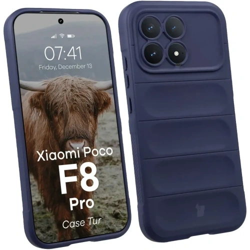 Pancerne etui Bizon Case Tur do Xiaomi POCO F8 Pro granatowe
