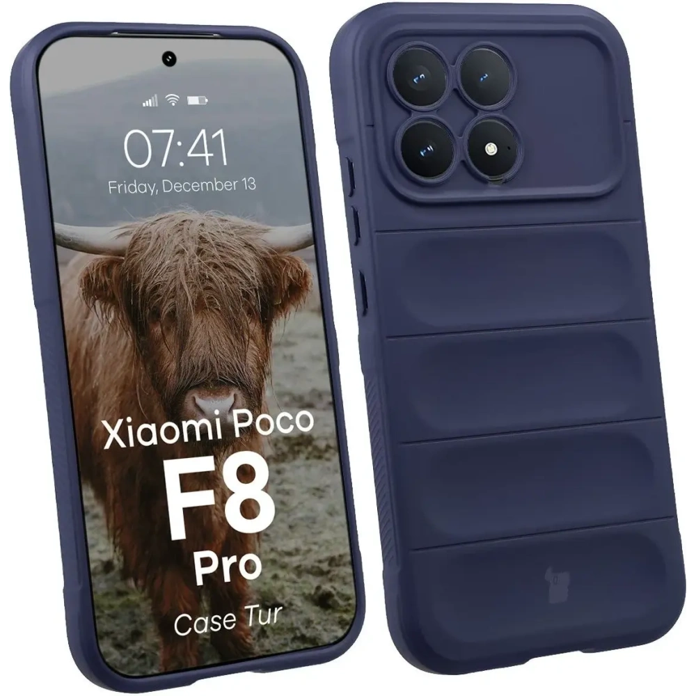 Pancerne etui Bizon Case Tur do Xiaomi POCO F8 Pro granatowe