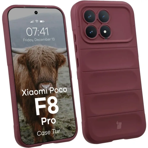 Pancerne etui Bizon Case Tur do Xiaomi POCO F8 Pro burgundowe
