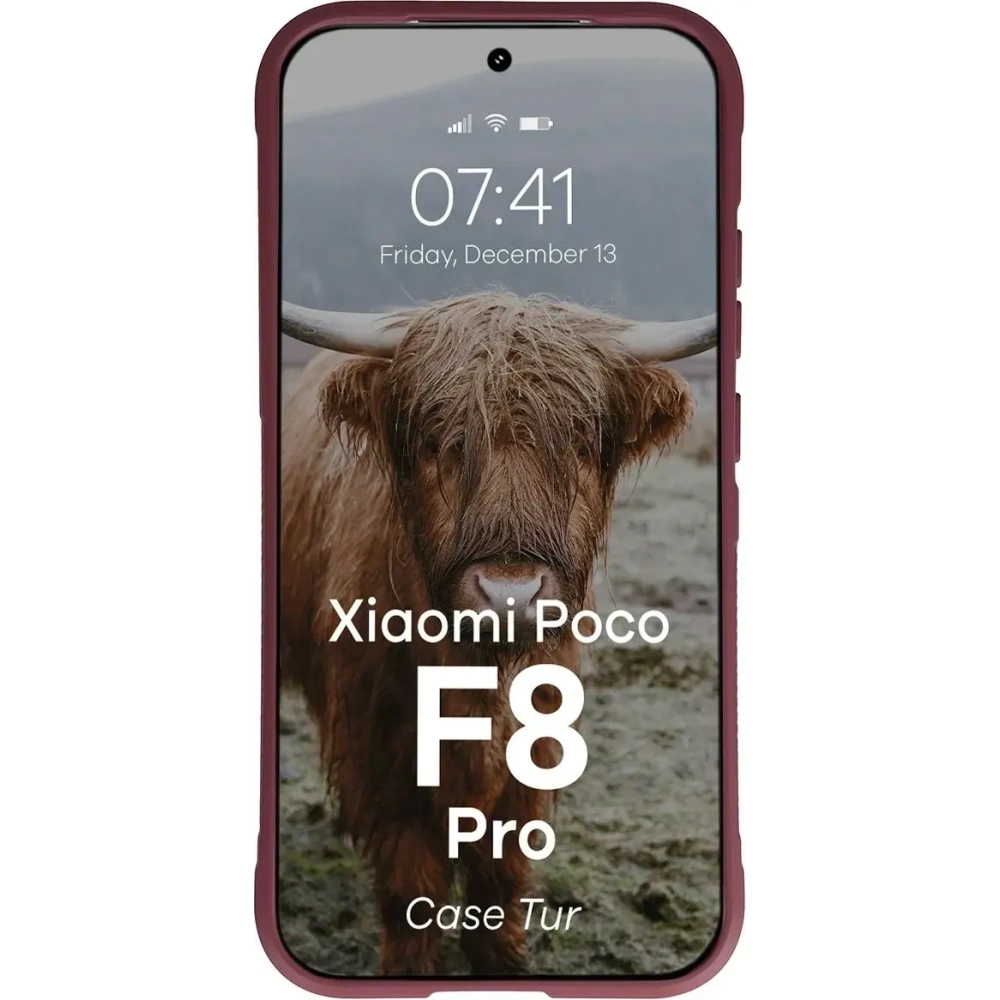 Pancerne etui Bizon Case Tur do Xiaomi POCO F8 Pro burgundowe