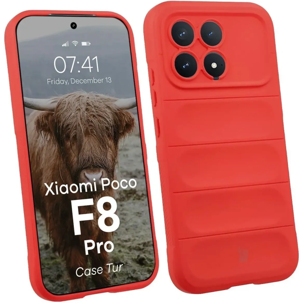 Pancerne etui Bizon Case Tur do Xiaomi POCO F8 Pro czerwone