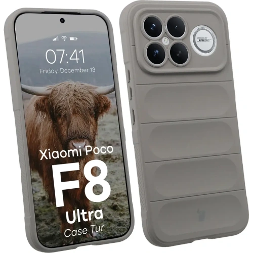Pancerne etui Bizon Case Tur do Xiaomi POCO F8 Ultra jasnoszare