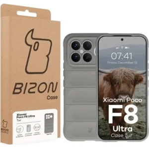 Pancerne etui Bizon Case Tur do Xiaomi POCO F8 Ultra jasnoszare