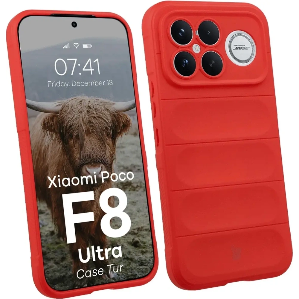 Pancerne etui Bizon Case Tur do Xiaomi POCO F8 Ultra czerwone