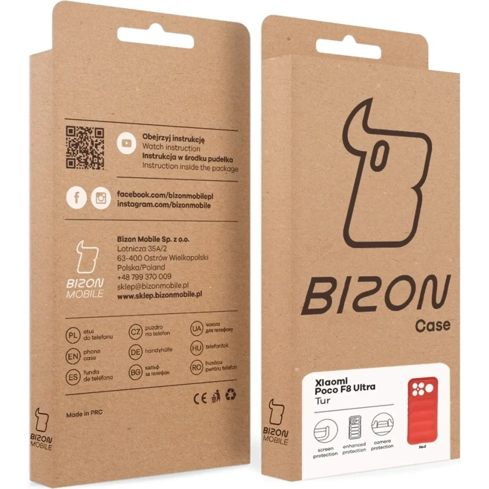 Pancerne etui Bizon Case Tur do Xiaomi POCO F8 Ultra czerwone