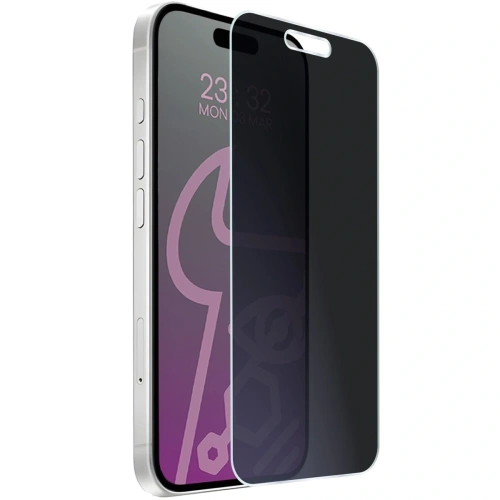 Prywatyzujące szkło hybrydowe Bizon Glass Mule Shadow do Apple iPhone 16 Plus matowe