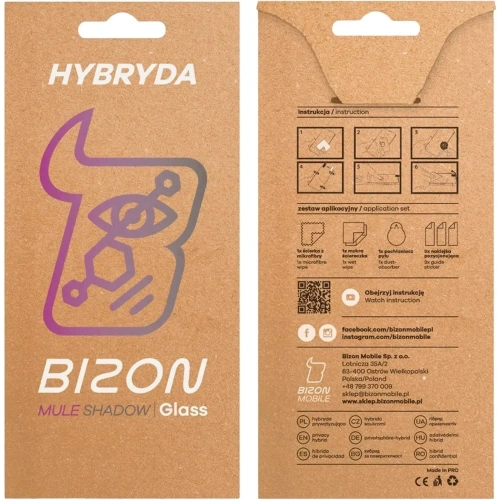 Prywatyzujące szkło hybrydowe Bizon Glass Mule Shadow do Motorola Moto G86 Power 5G matowe
