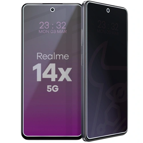 Prywatyzujące szkło hybrydowe Bizon Glass Mule Shadow do Realme 14x 5G matowe