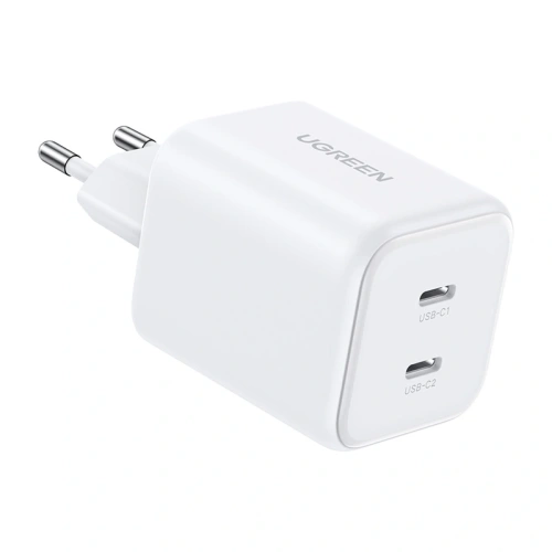 Ładowarka sieciowa Dual UGREEN 2xUSB-C GaN 45W X526 (biała)