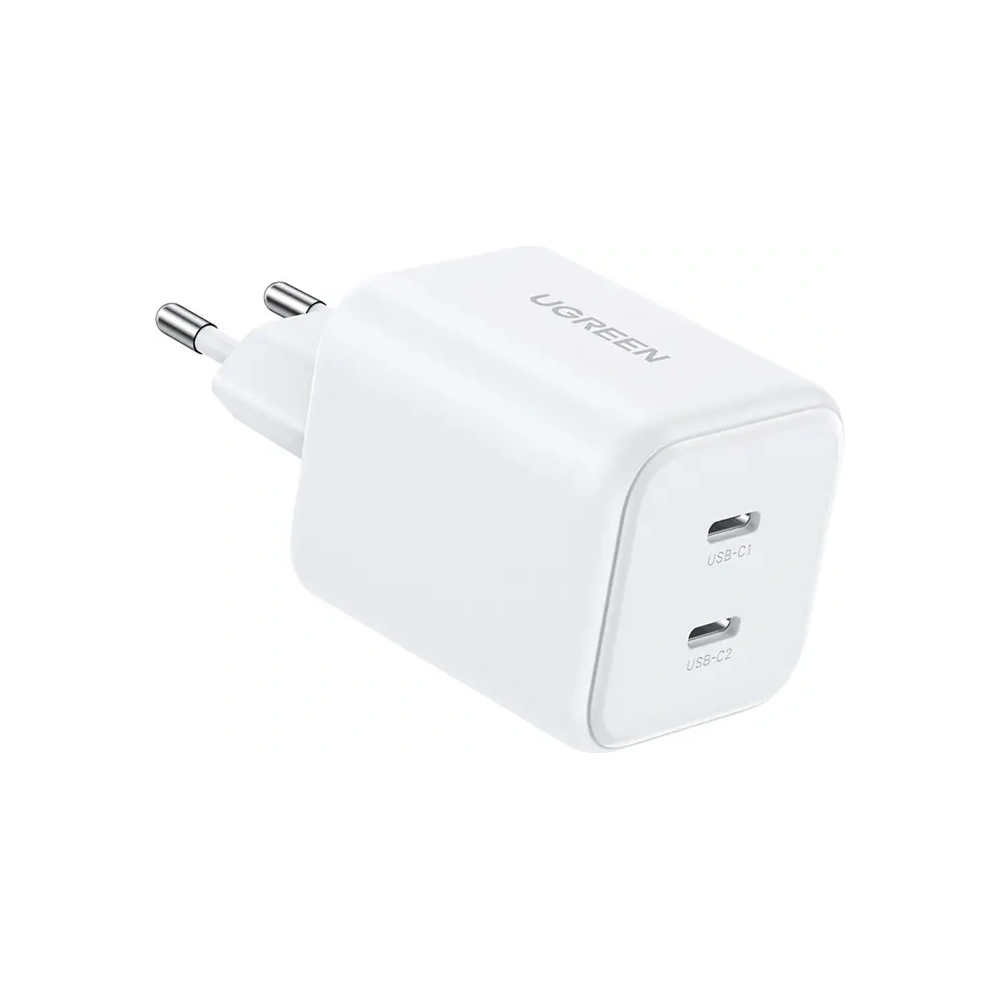 Ładowarka sieciowa Dual UGREEN 2xUSB-C GaN 45W X526 (biała)