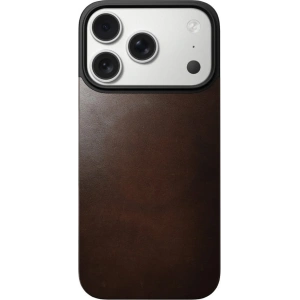Nakładka na plecki NOMAD Magnetic Leather Back do Apple iPhone 17 Pro kompatybilna z MagSafe, skóra Horween (rustic brown)