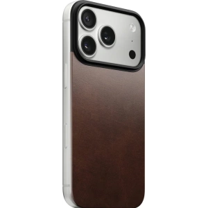 Nakładka na plecki NOMAD Magnetic Leather Back do Apple iPhone 17 Pro kompatybilna z MagSafe, skóra Horween (rustic brown)