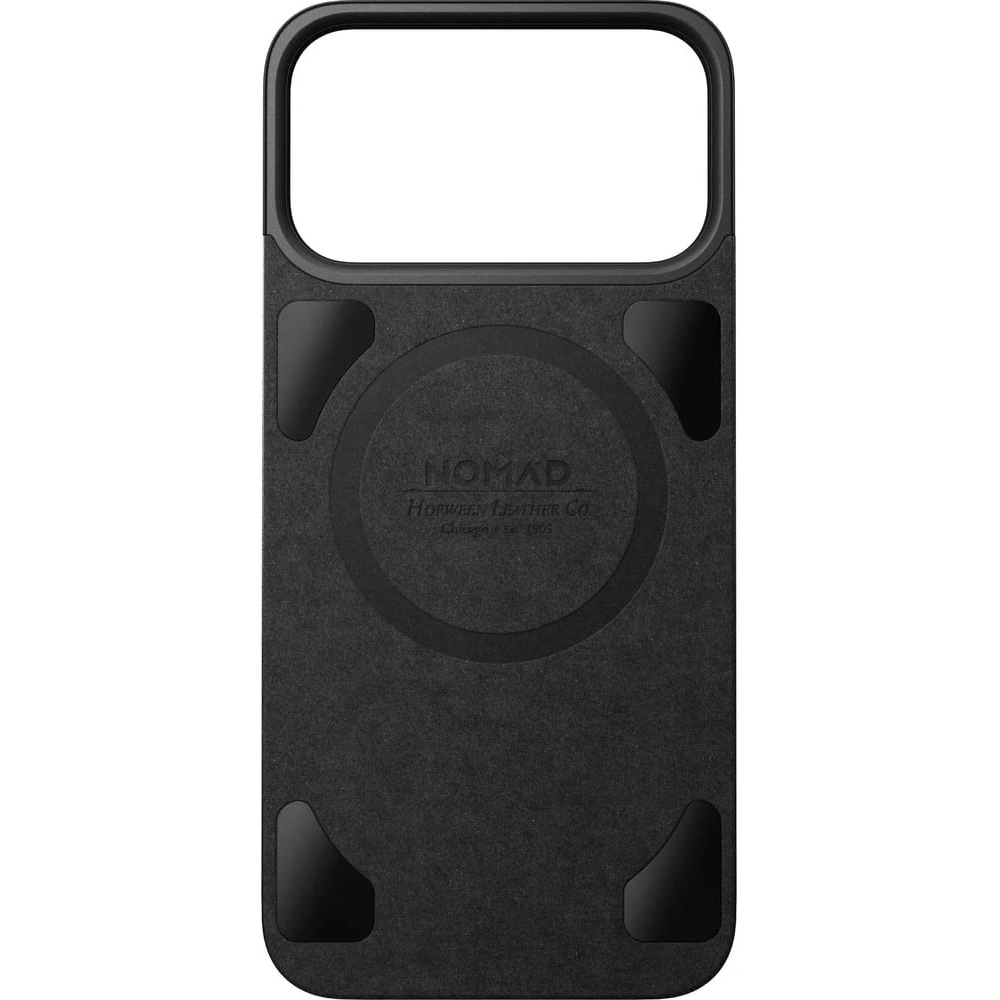 Nakładka na plecki NOMAD Magnetic Leather Back do Apple iPhone 17 Pro Max kompatybilna z MagSafe, skóra Horween (black)