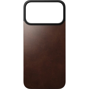 Nakładka na plecki NOMAD Magnetic Leather Back do Apple iPhone 17 Pro Max kompatybilna z MagSafe, skóra Horween (rustic brown