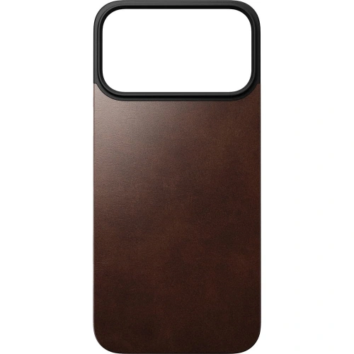 Nakładka na plecki NOMAD Magnetic Leather Back do Apple iPhone 17 Pro Max kompatybilna z MagSafe, skóra Horween (rustic brown
