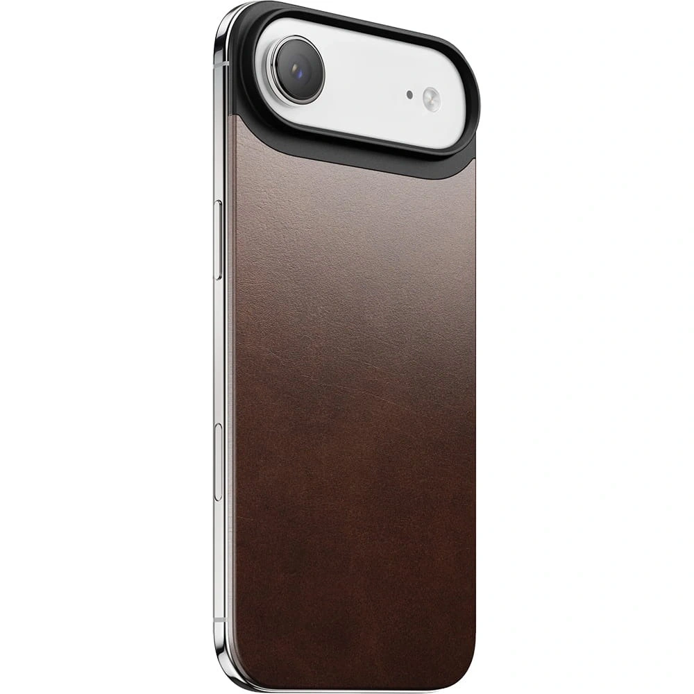 Nakładka na plecki NOMAD Magnetic Leather Back do Apple iPhone Air kompatybilna z MagSafe, skóra Horween (rustic brown)