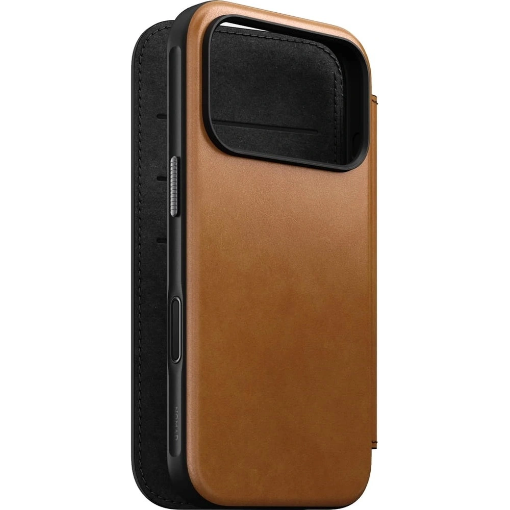 Skórzane etui NOMAD Modern Leather Folio do Apple iPhone 17 Pro kompatybilne z MagSafe (english tan-c)