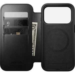Skórzane etui NOMAD Modern Leather Folio do Apple iPhone 17 Pro kompatybilne z MagSafe, skóra Horween (black)