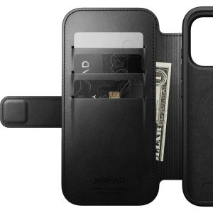 Skórzane etui NOMAD Modern Leather Folio do Apple iPhone 17 Pro kompatybilne z MagSafe, skóra Horween (black)