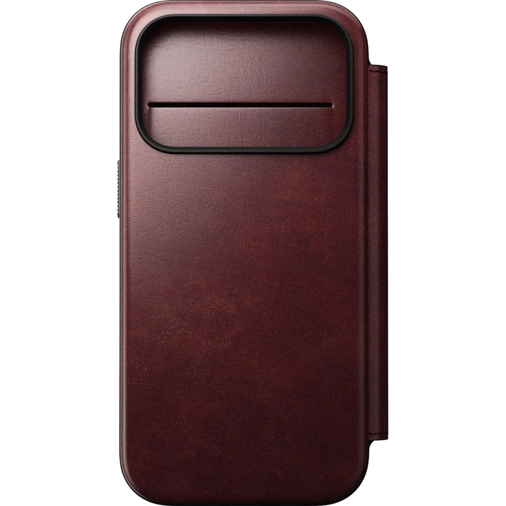 Skórzane etui NOMAD Modern Leather Folio do Apple iPhone 17 Pro kompatybilne z MagSafe, skóra Horween (burgundy)