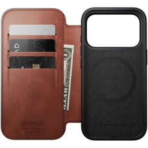 Skórzane etui NOMAD Modern Leather Folio do Apple iPhone 17 Pro kompatybilne z MagSafe, skóra Horween (olde dublin)