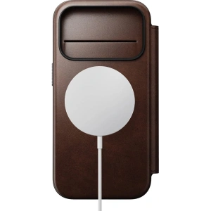 Skórzane etui NOMAD Modern Leather Folio do Apple iPhone 17 Pro Max kompatybilne z MagSafe, skóra Horween (rustic brown)