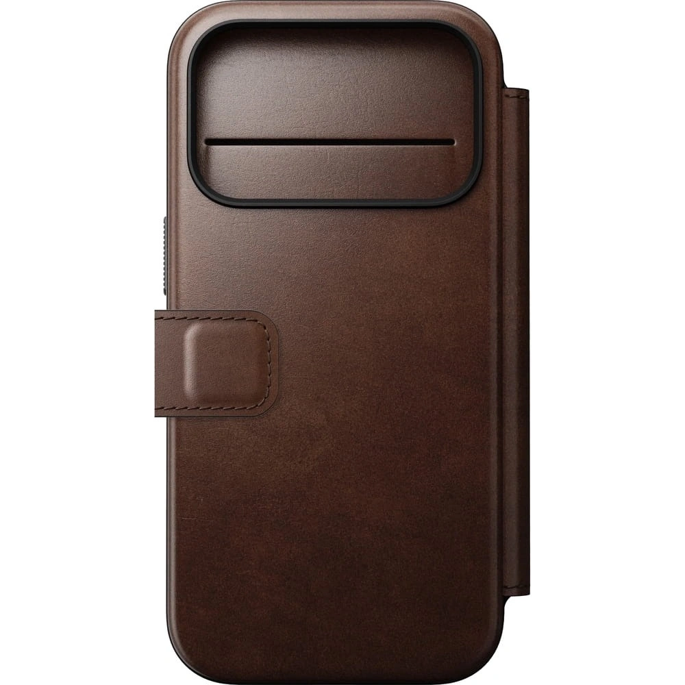 Skórzane etui NOMAD Modern Leather Folio do Apple iPhone 17 Pro Max kompatybilne z MagSafe, skóra Horween (rustic brown)