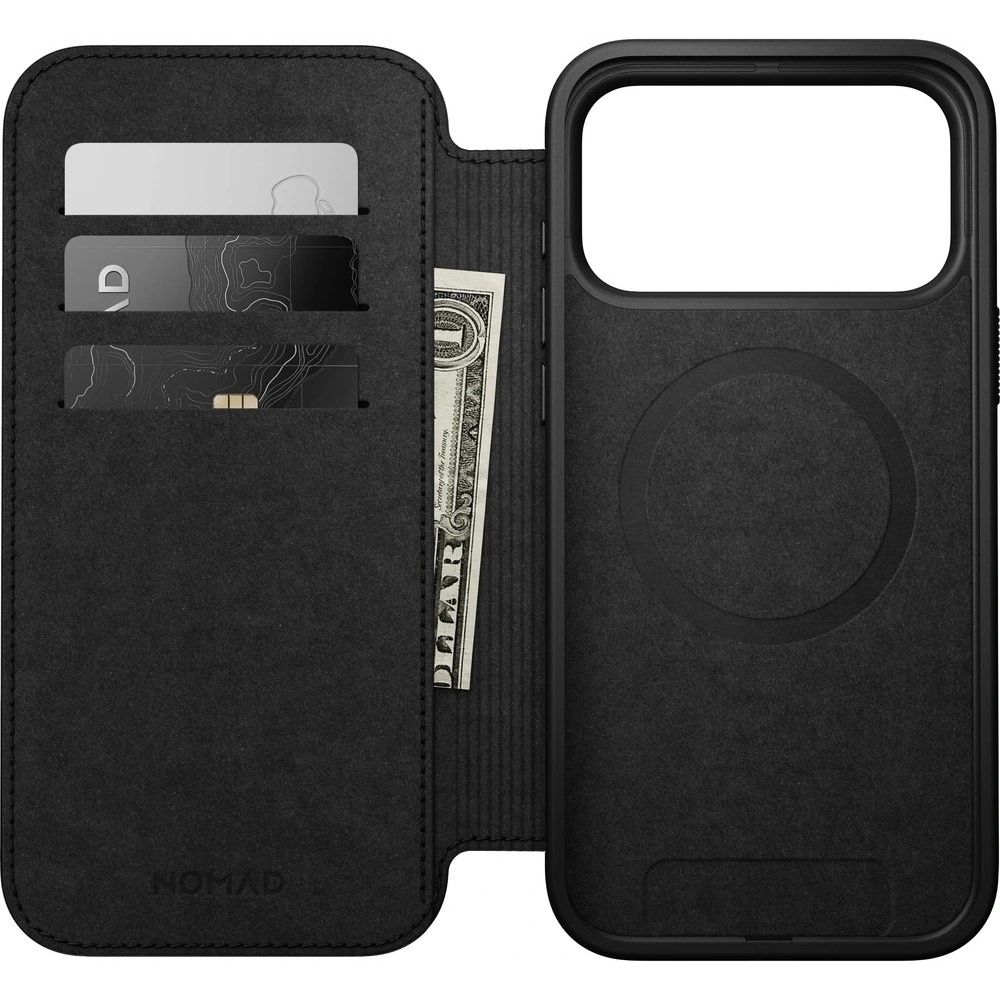 Skórzane etui NOMAD Modern Leather Folio do Apple iPhone 17 Pro Max kompatybilne z MagSafe (black)