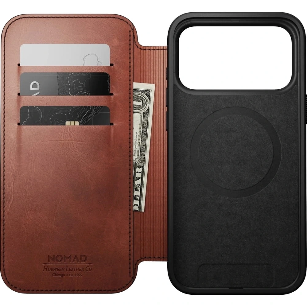 Skórzane etui NOMAD Modern Leather Folio do Apple iPhone 17 Pro Max kompatybilne z MagSafe, skóra Horween (olde dublin) [eol]