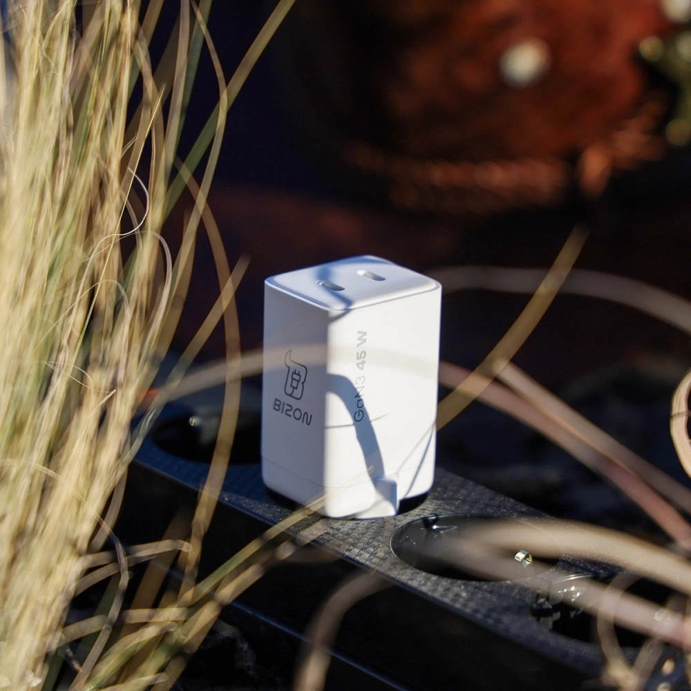 Ładowarka sieciowa Bizon Charger VT-36B 45W 2xUSB-C PD QC 4.0 GAN3 biała