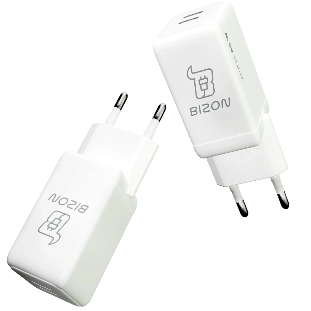 Ładowarka sieciowa Bizon Charger VT-25B 25W USB-C PD, USB-A QC 4.0 GAN3 biała