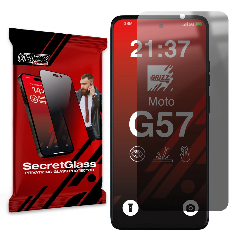 Matowe szkło prywatyzujące GrizzGlass SecretGlass do Motorola Moto G57