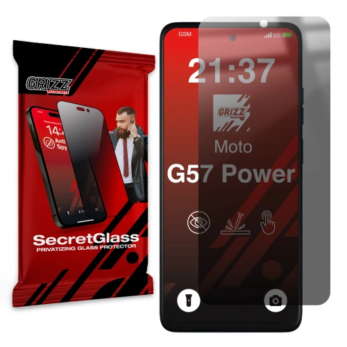 Matowe szkło prywatyzujące GrizzGlass SecretGlass do Motorola Moto G57 Power