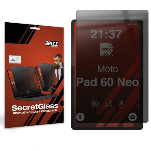 Matowe szkło prywatyzujące GrizzGlass SecretGlass do Motorola Moto Pad 60 Neo