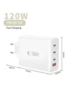 Ładowarka sieciowa Tech-Protect NC120W-GAN 4-port Network Charger PD 120W / QC3.0 White
