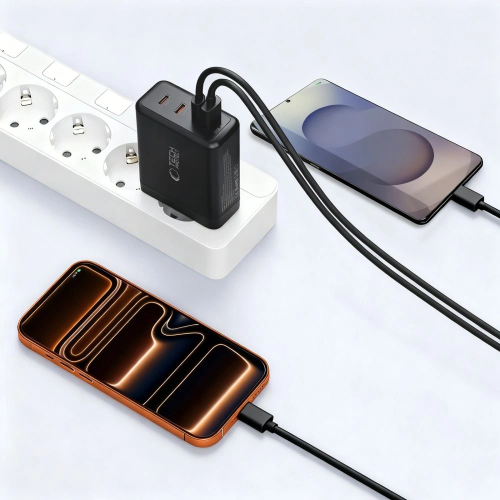 Ładowarka sieciowa Tech-Protect NC120W-GAN 4-port Network Charger PD 120W / QC3.0 Black