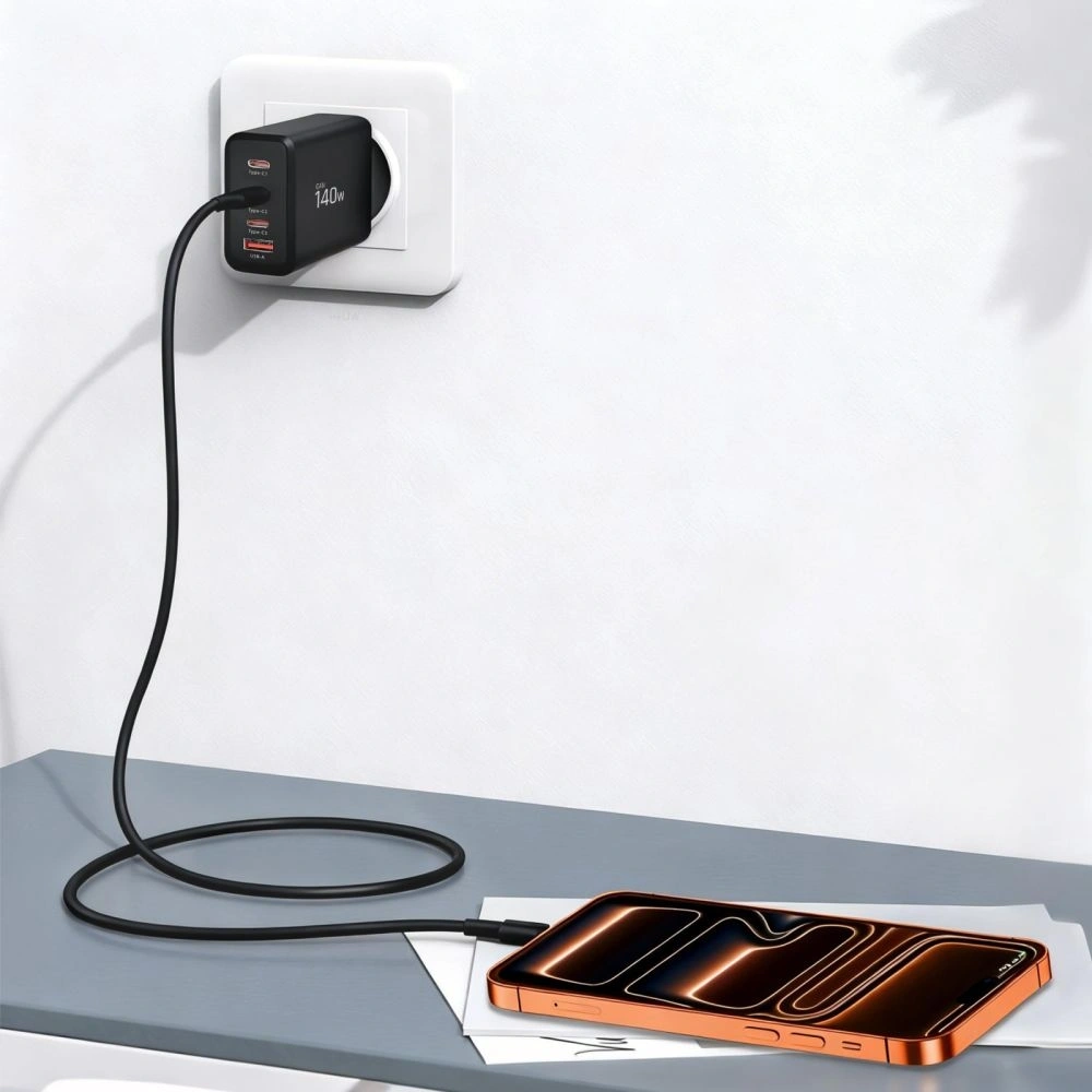 Ładowarka sieciowa Tech-Protect NC140W-GAN 4-port Network Charger PD 140W / QC3.0 Black