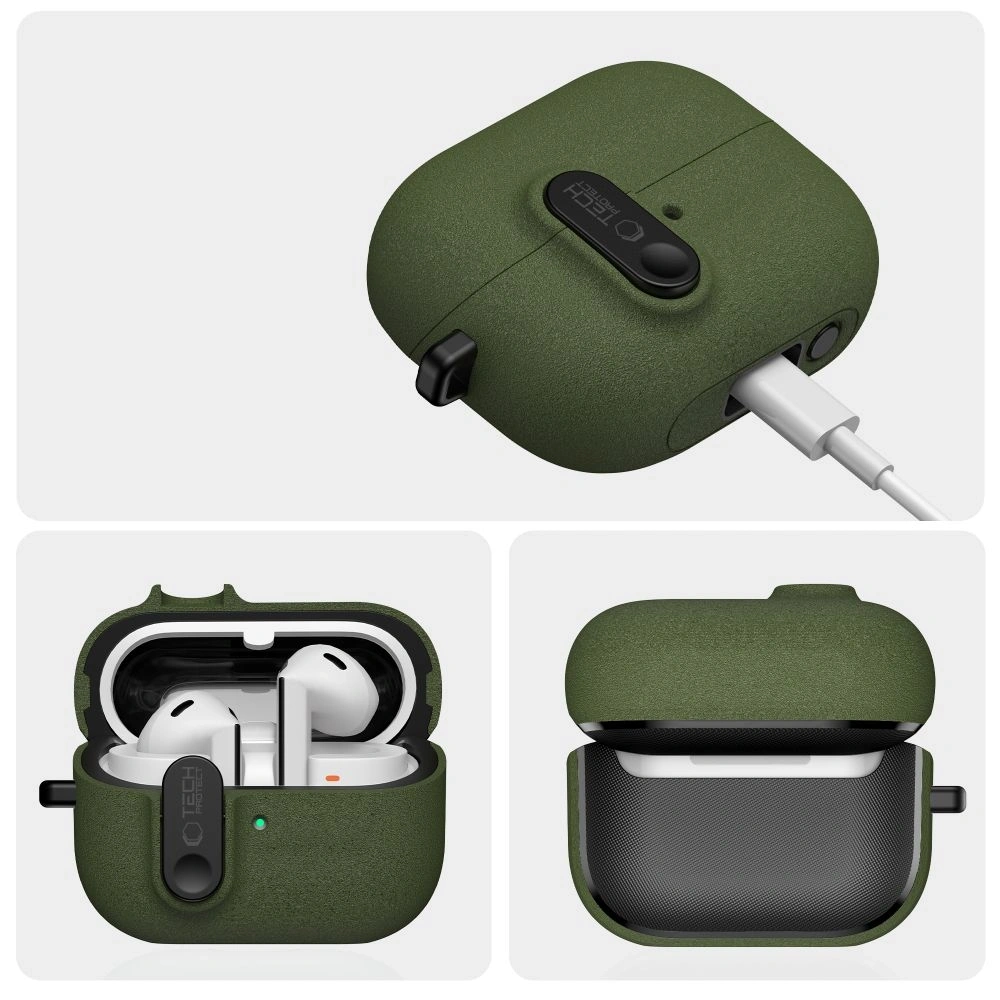 Etui Tech-Protect Slim Hook do Samsung Galaxy Buds 3 / 3 FE / 3 Pro Olive Green
