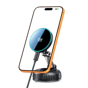 Uchwyt z ładowarką bezprzewodową Tech-Protect MM25W-V8 Qi2.2 Magnetic MagSafe Windshield & Dashboard Car Mount Wireless Charger 25W Black